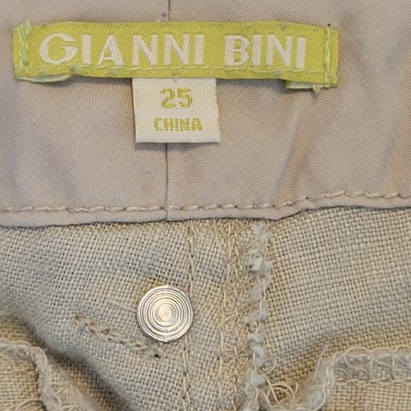 Gianni Bini Linen Shorts Size 23 100% Linen White Colored Good Condition - Picture 4 of 8